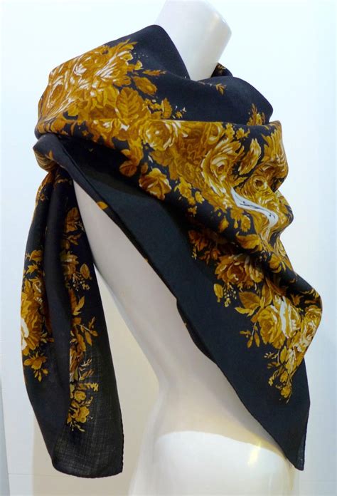 ysl black silk scarf|ysl scarf wool on sale.